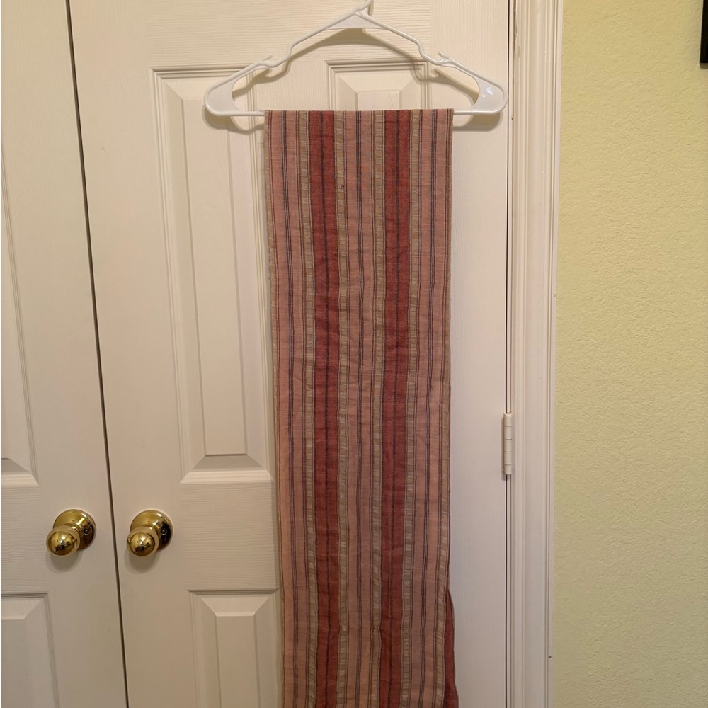 Striped Red and Beige Scarf